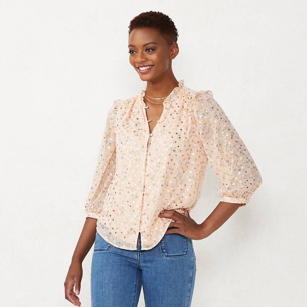 NWT Lauren Conrad Button Front Blouse